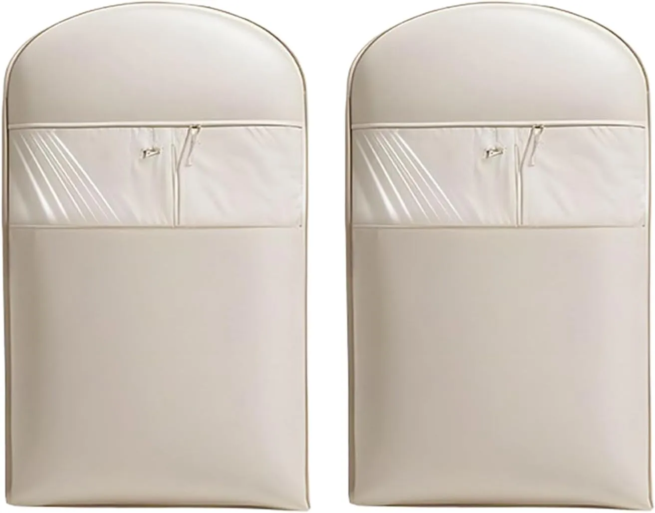 2 Pack Space Saving Hanging Garment Bag with SelfCompression Zipper, Down Coat Storage Bag Hanging Space Saver Closet Organizer, for Closet Storage