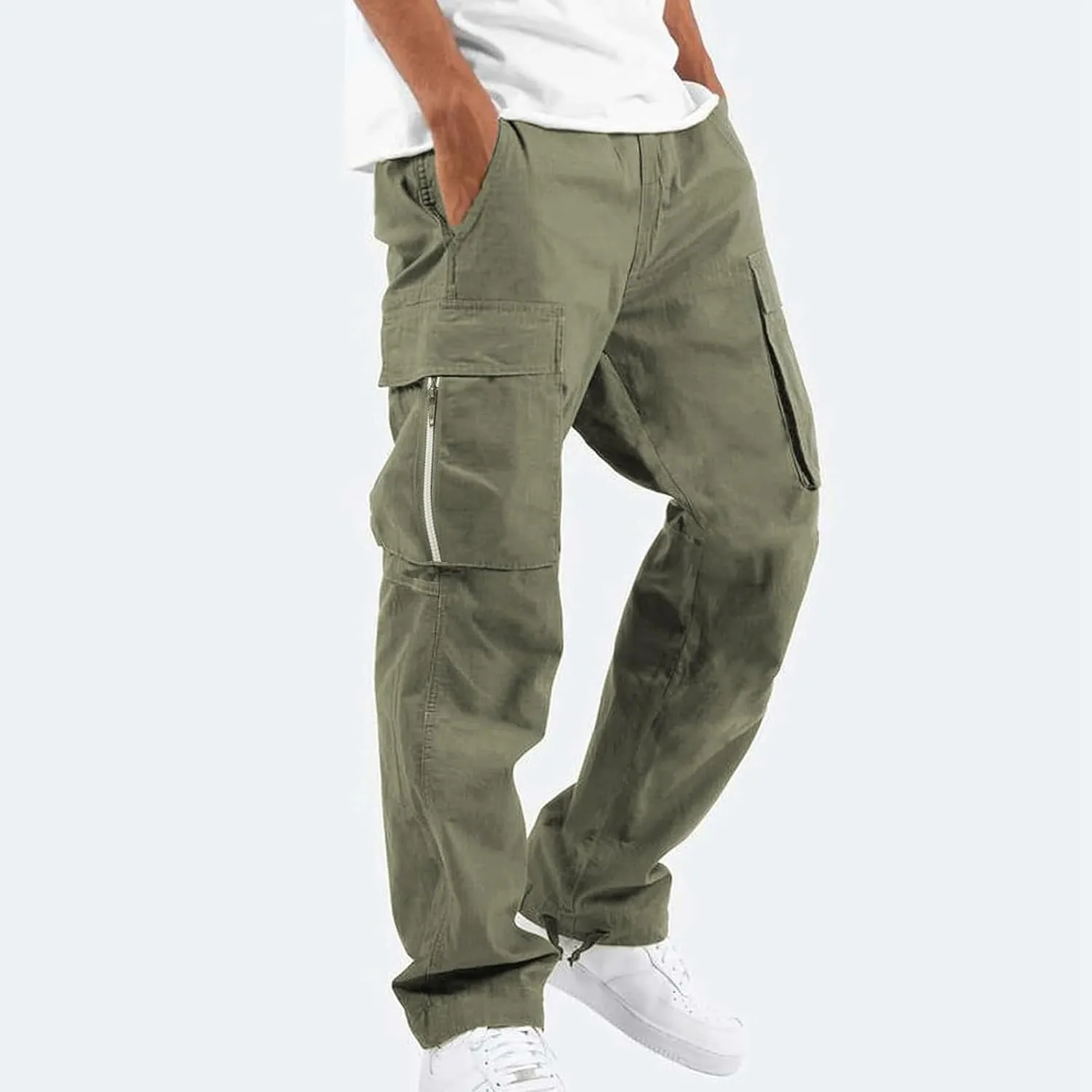 2023 Men's Casual Cargo Pants with Multi Pockets Stylish Plus Size Hiking Pants Workout Joggers Sweatpants Trousers for Men