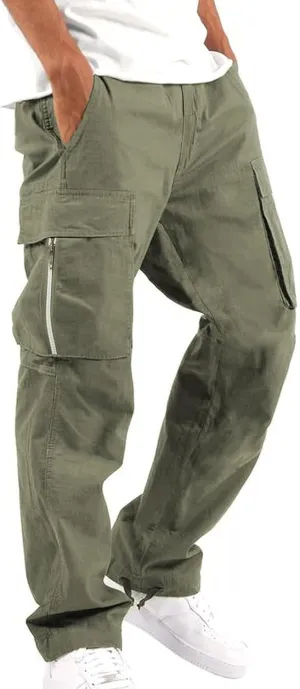 2023 Men's Casual Cargo Pants with Multi Pockets Stylish Plus Size Hiking Pants Workout Joggers Sweatpants Trousers for Men