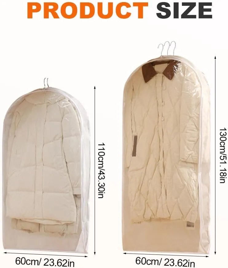 2025 New Space Saving Hanging Garment Bag - Self Compression Zipper, Dust Cover for Coats(Gray,Large X-Large)