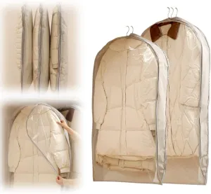 2025 New Space Saving Hanging Garment Bag - Self Compression Zipper, Dust Cover for Coats(Gray,Large X-Large)