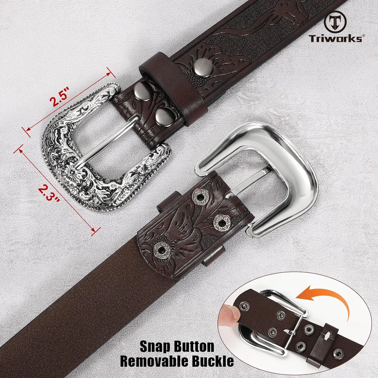 Adjustable Vintage Western Belts for Women Men Cowboy Cowgirl Belt Engraved Buckle Belt for Jeans Pants Dresses