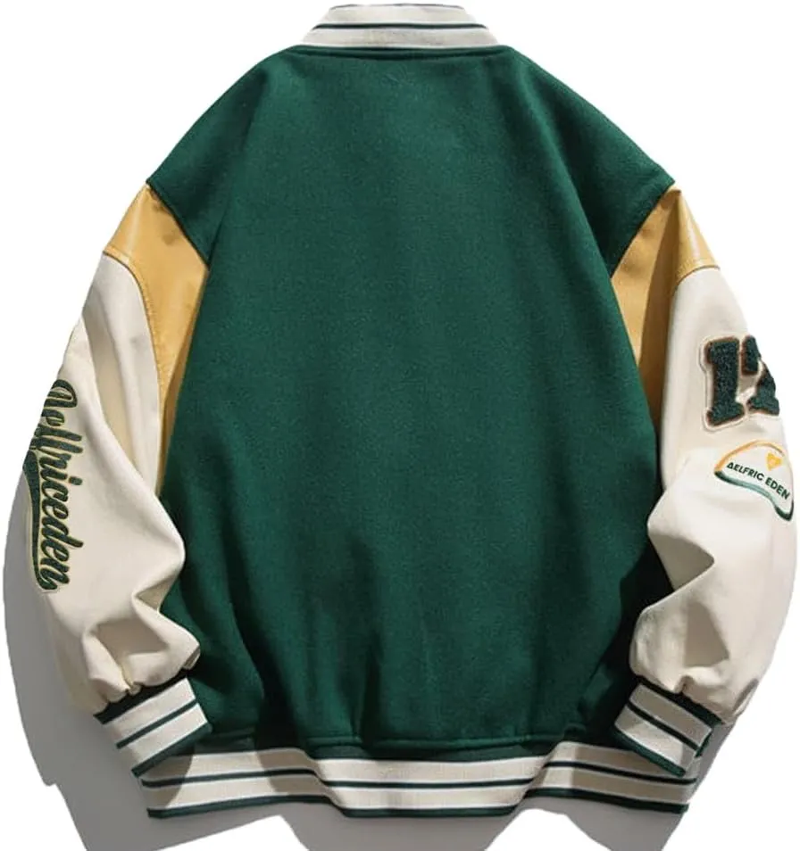 Aelfric Eden Mens Varsity Jacket Vintage Graphic Baseball Jacket Unisex Coats Streetwear