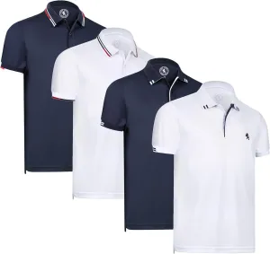 Albert Morris Mens Striped Short Sleeve Polo Shirts 4 Pack