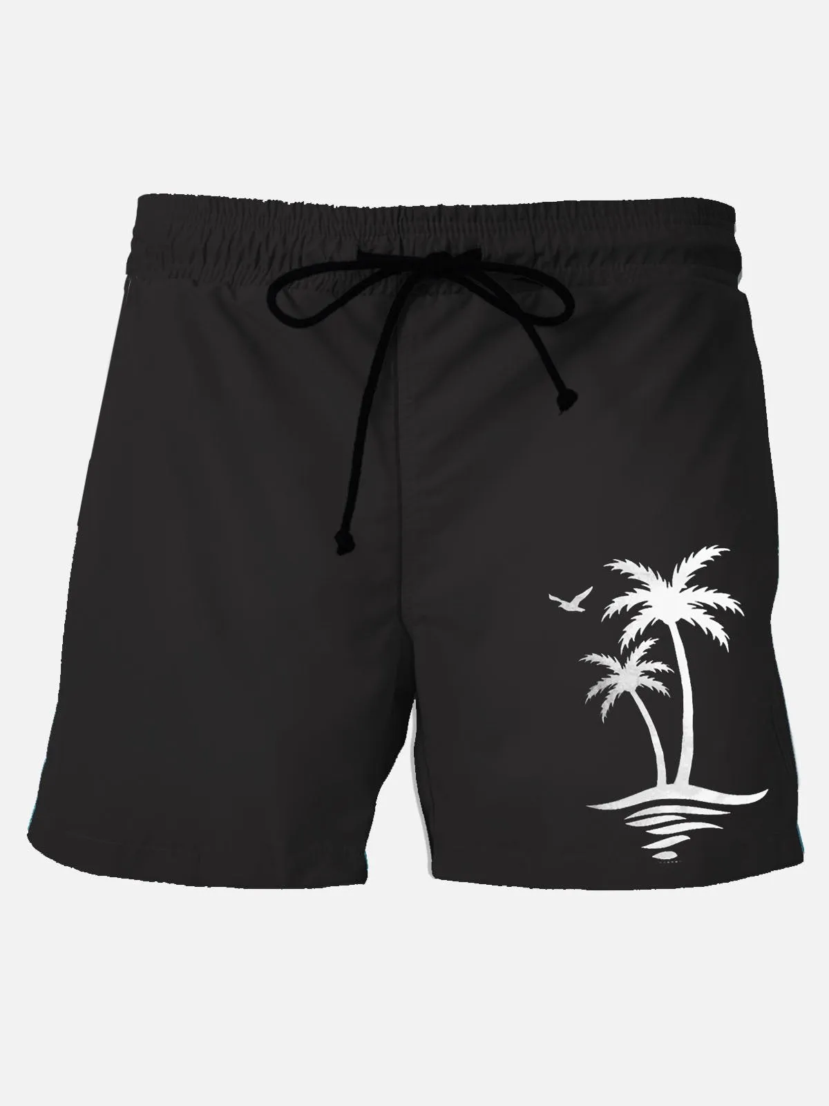 Alohadaddy Hawaii Basic Coconut Tree Print Men's Quick Dry Beach Trunks Swim Trunks