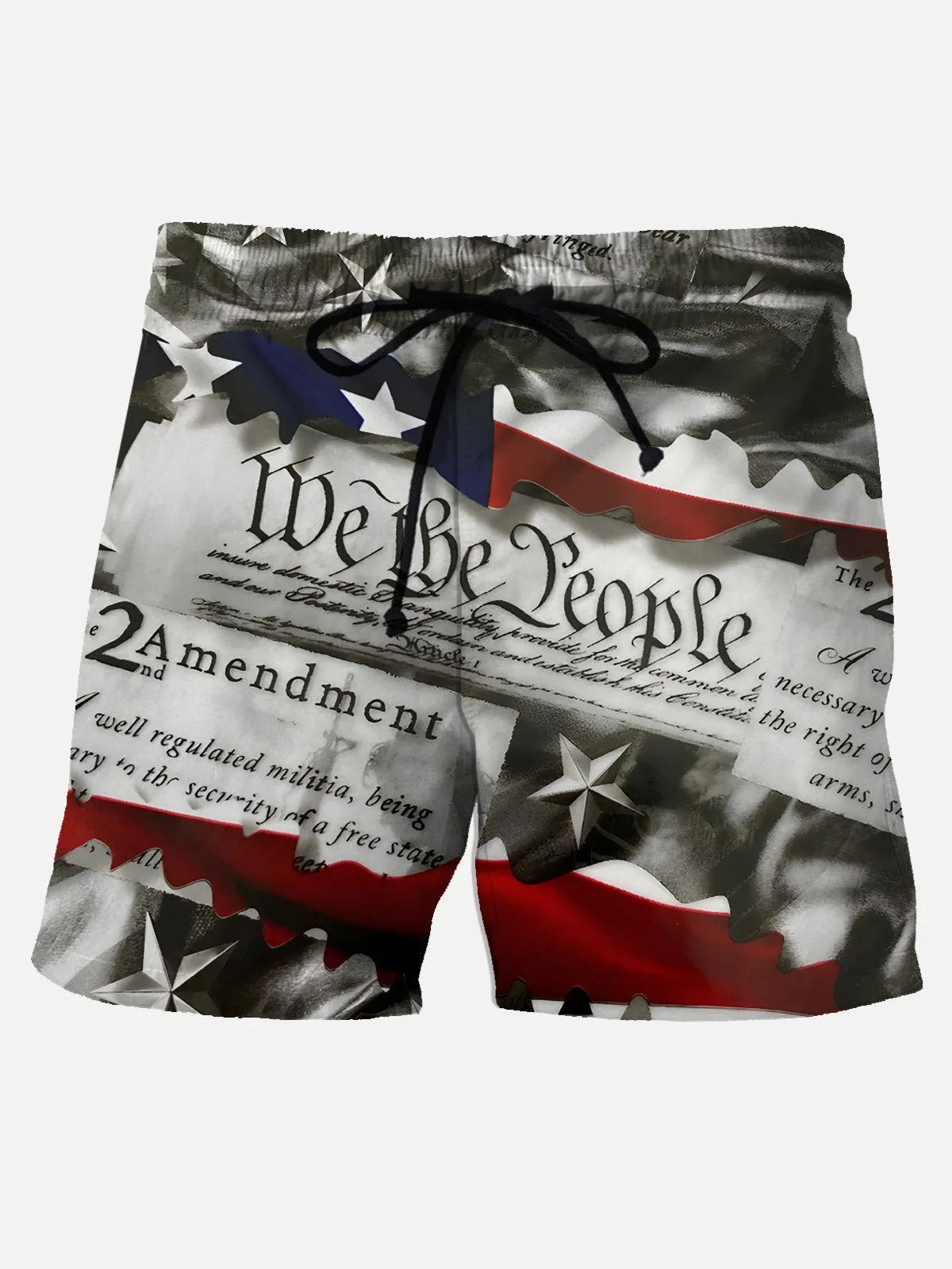 Alohadaddy Independence Day Men's Hawaiian Beach Shorts Quick-Dry Stretch Pocket Swim Trunk Big Tall