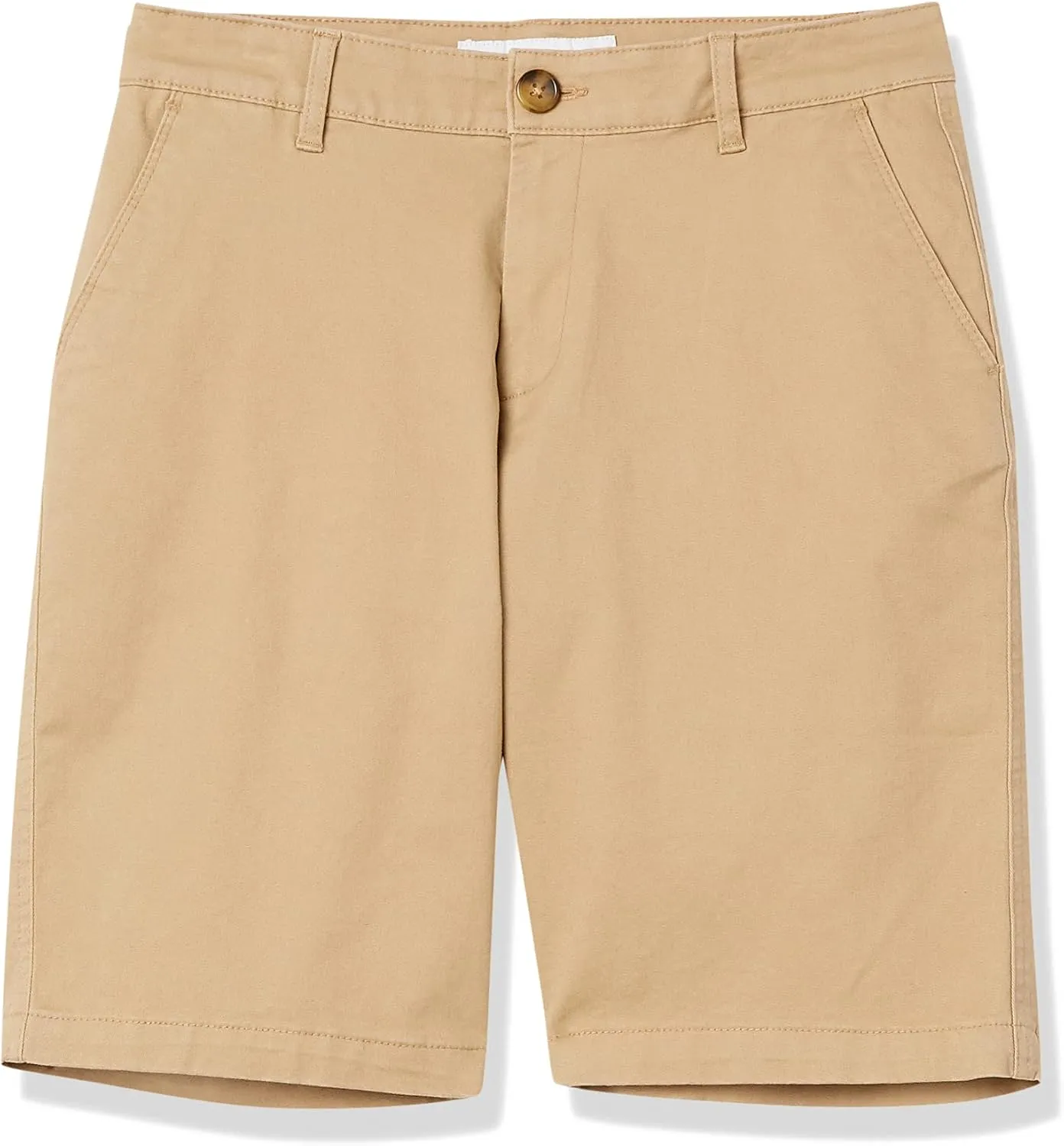 Amazon Essentials Women's Mid-Rise Slim-Fit 10" Inseam Bermuda Khaki Short