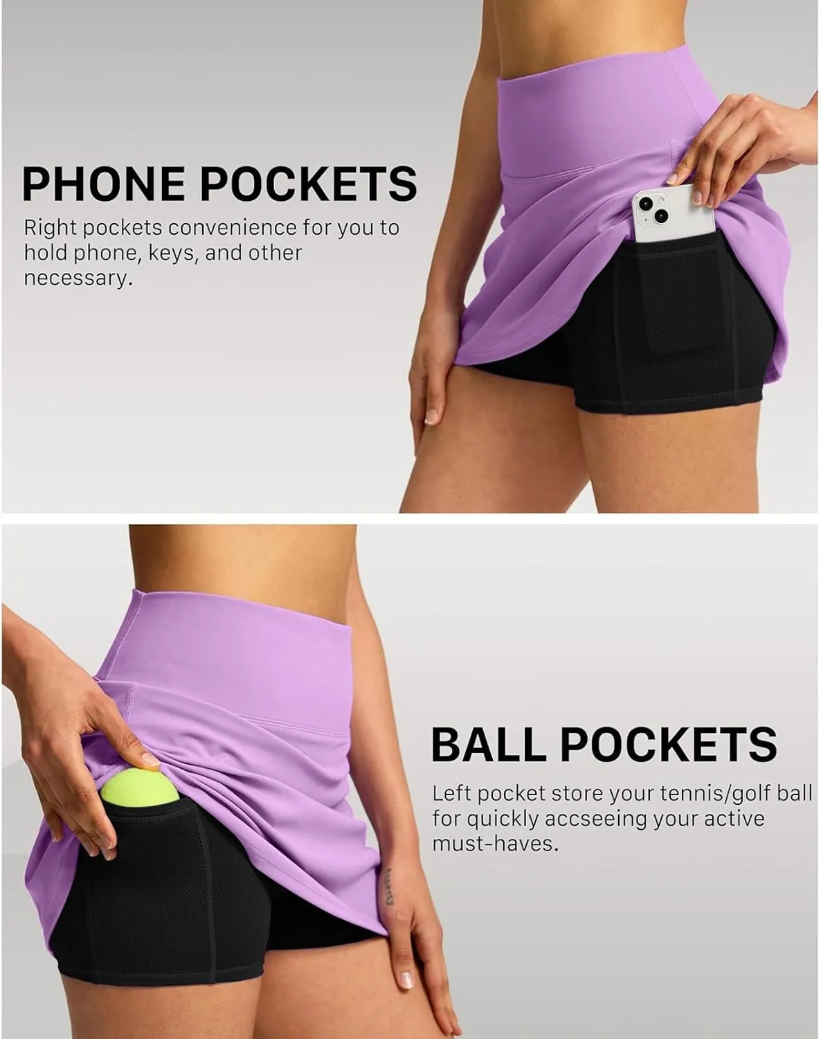 AMDBEL Women's Workout Shorts,Summer Stretchy High Waist Solid Golf Skorts Skirts Casual Outdoor Athletic Running Skirts