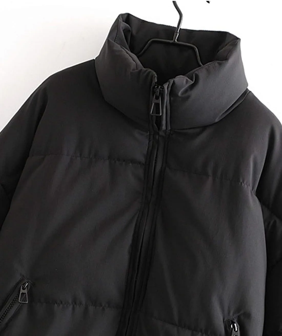 AMEBELLE Women Winter Thermal Baggy Stand Collar Full Zip Puffer Down Coats Jacket