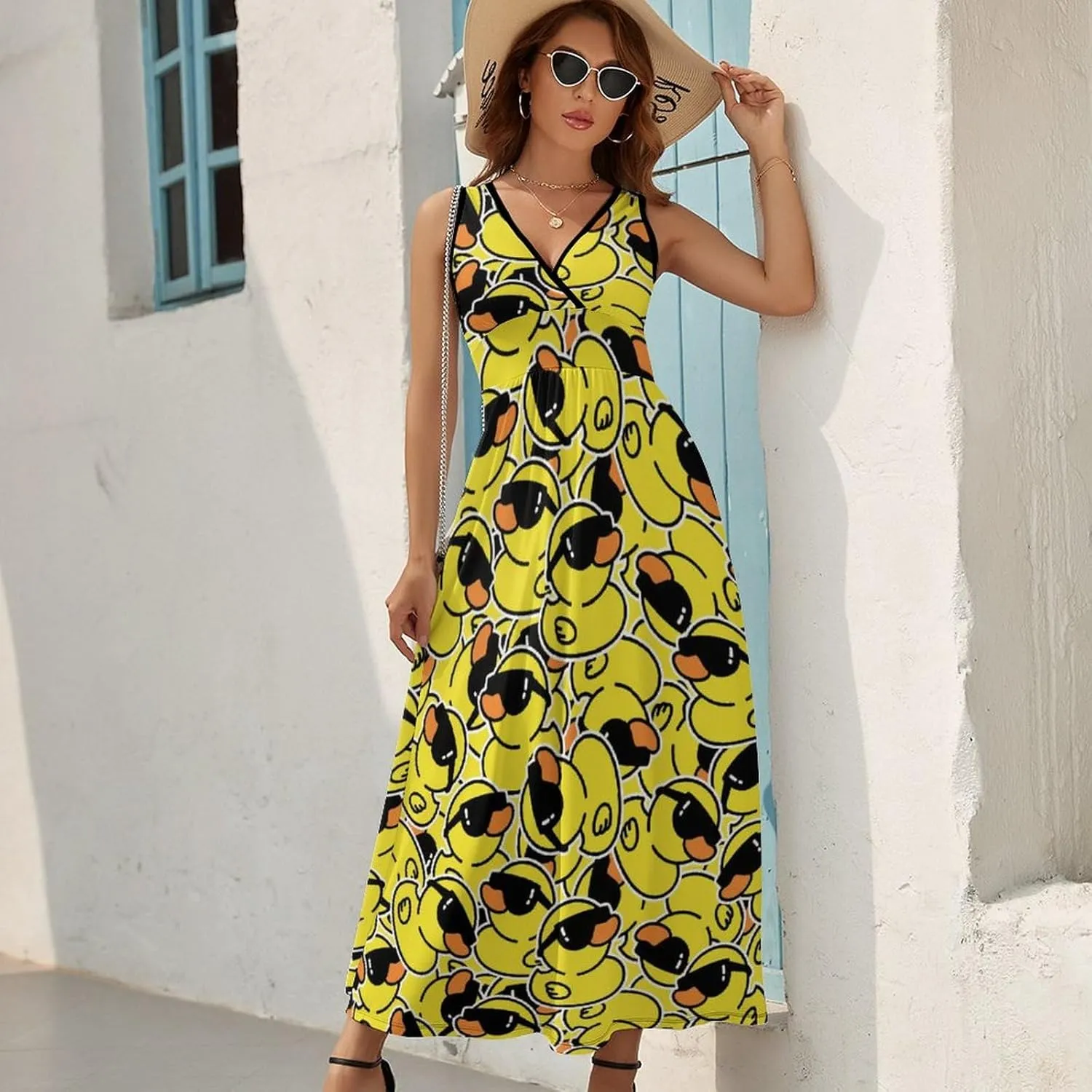 AMRANDOM Women Summer Casual Sleeveless Long Tank Vest Dresses S-3XL