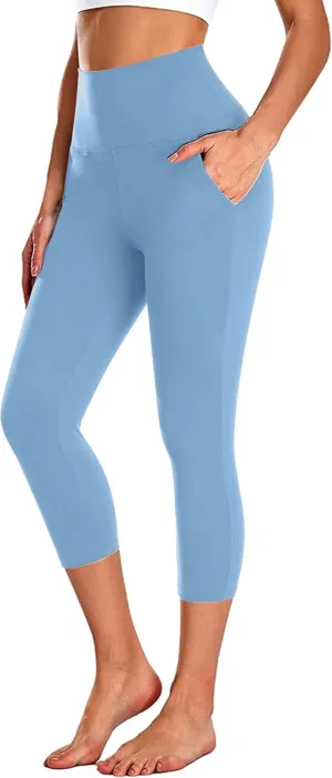 Aoliks Leggings with Pockets for Women - High Waist Tummy Control Yoga Pants Running Gym Workout Dance Pants