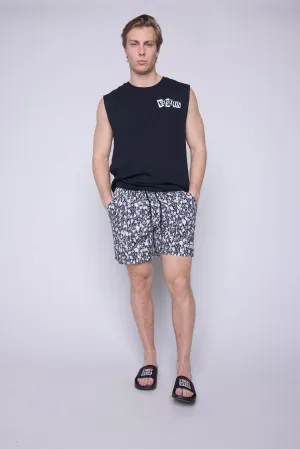 Aop Skull Swim Shorts - Ivory