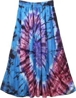 ATM Tie Dye Comfort Maxi Long Skirt Bohemian Elastic Waist Handmade Plus Size