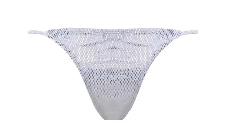 Ayala Silver glitter sparkling swimwear bikini thong