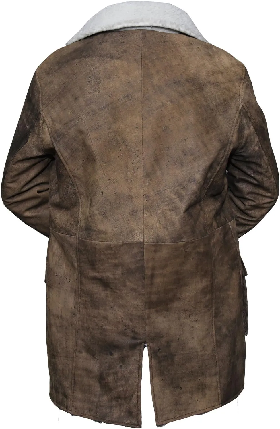 Bane Shearling Leather Trench Coat Mens - Real Cowhide Long Leather Jacket Fur Coats