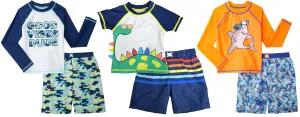 BI-SET - Wholesale Infant Boy's Printed Rash Guard & Swim Trunk Sets