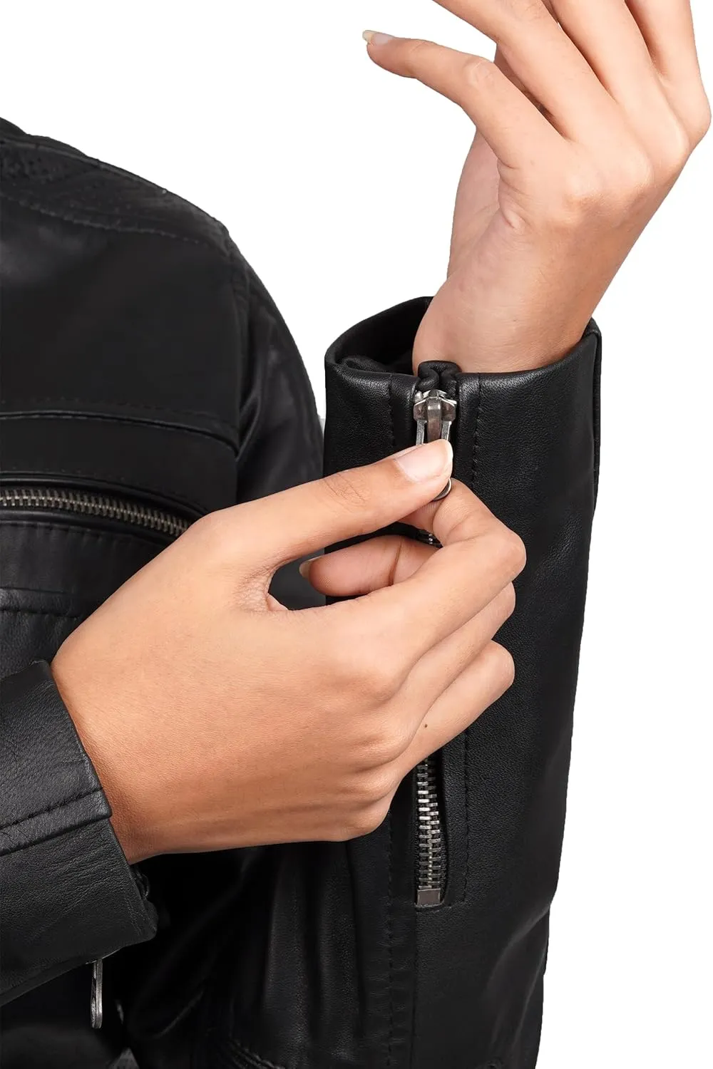Blingsoul Cafe Racer Leather Jacket Womens - Real Lambskin Leather Jackets for Women