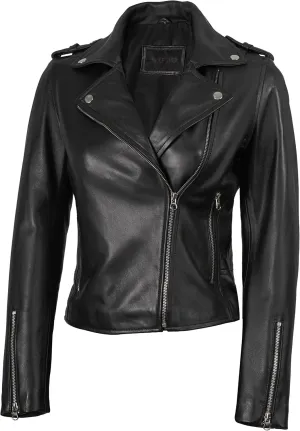 Blingsoul Disc Moto Leather Jacket Women | [1309683] Kirsten Black, M