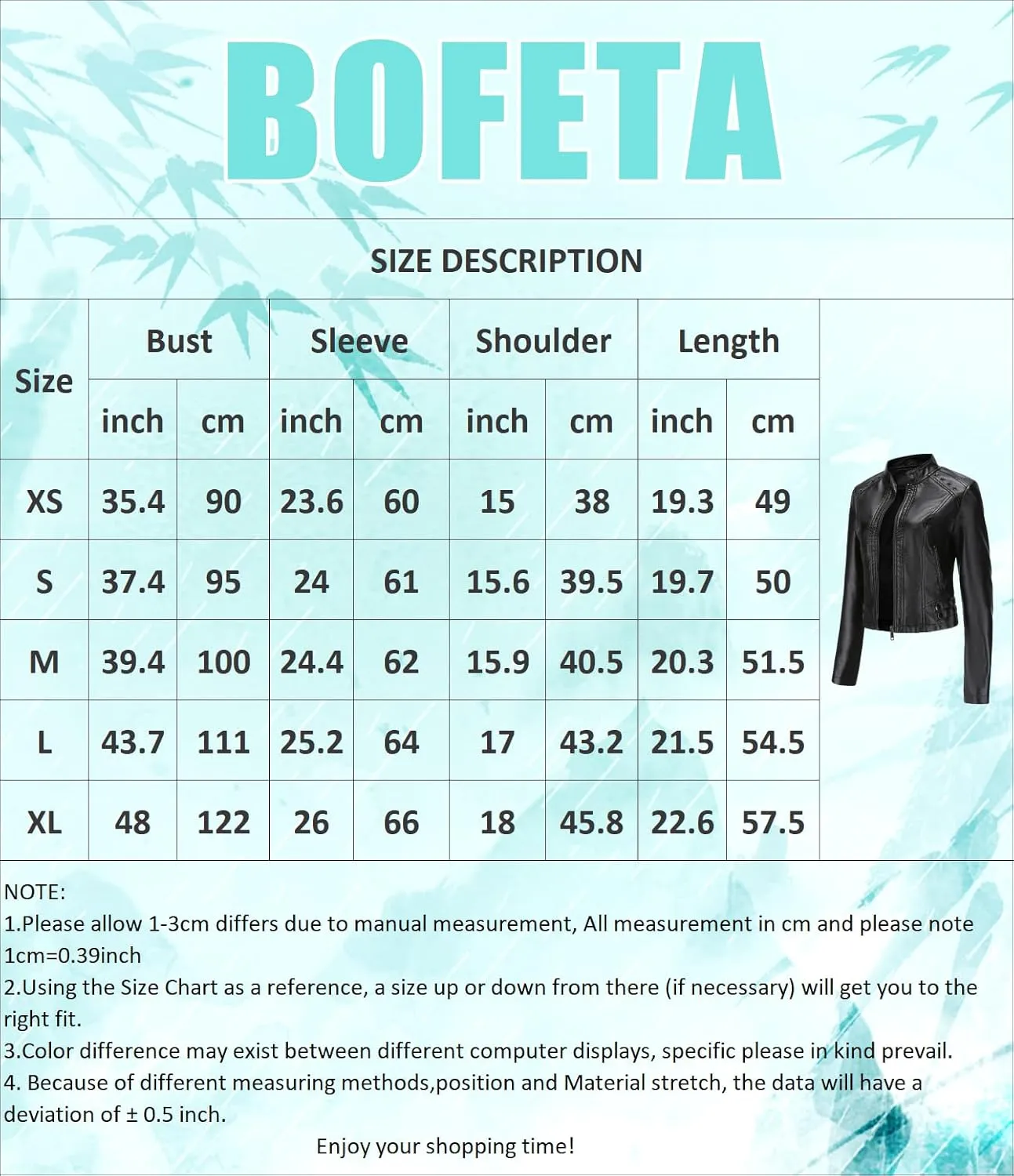 BOFETA Womens Faux Leather Long Sleeve Jackets Quilted Moto Outwear Slim Lapel Coats