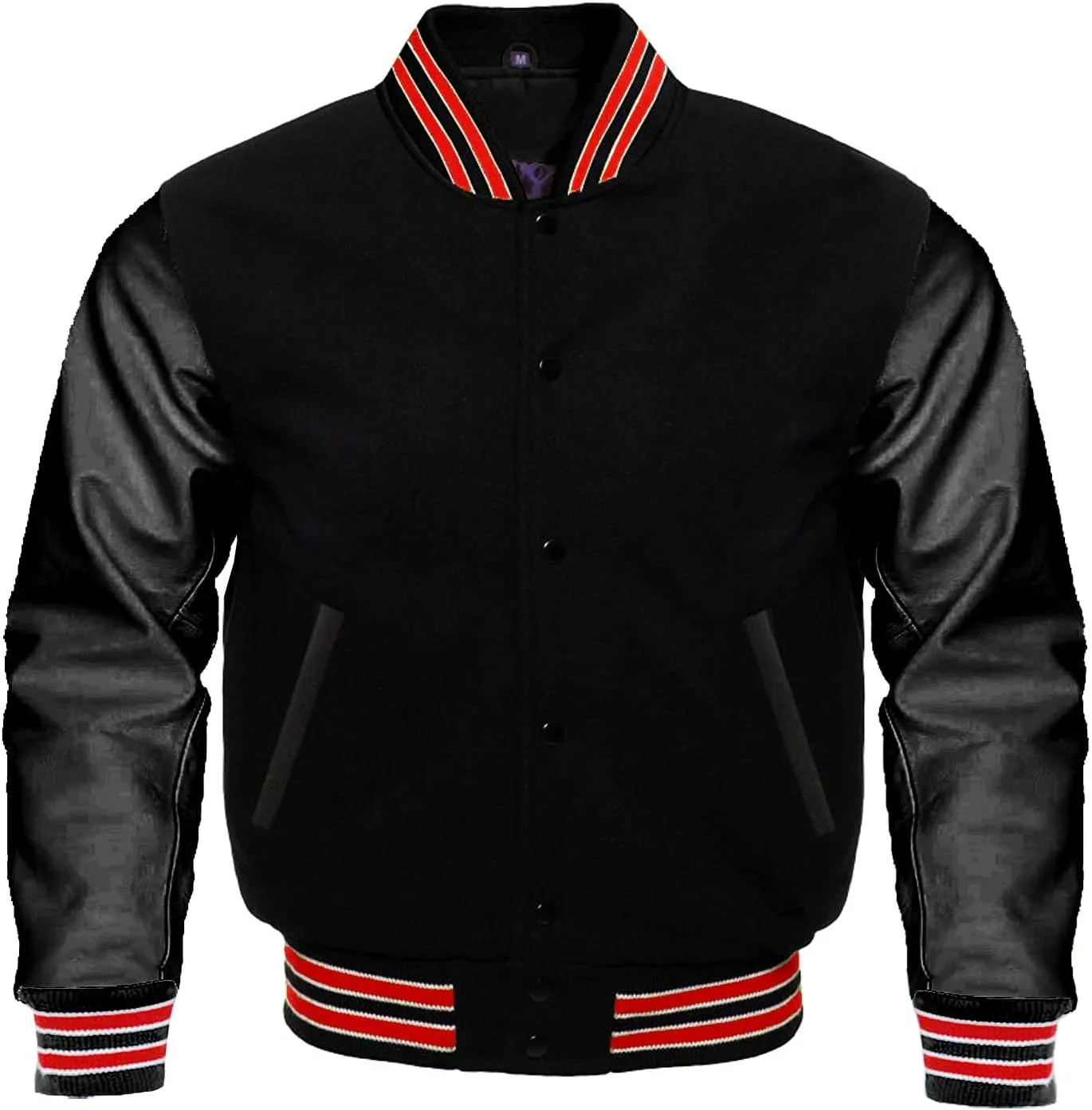 Bomber Jacket Baseball Letterman Varsity Jackets Genuine Leather Sleeves and Wool Color Options