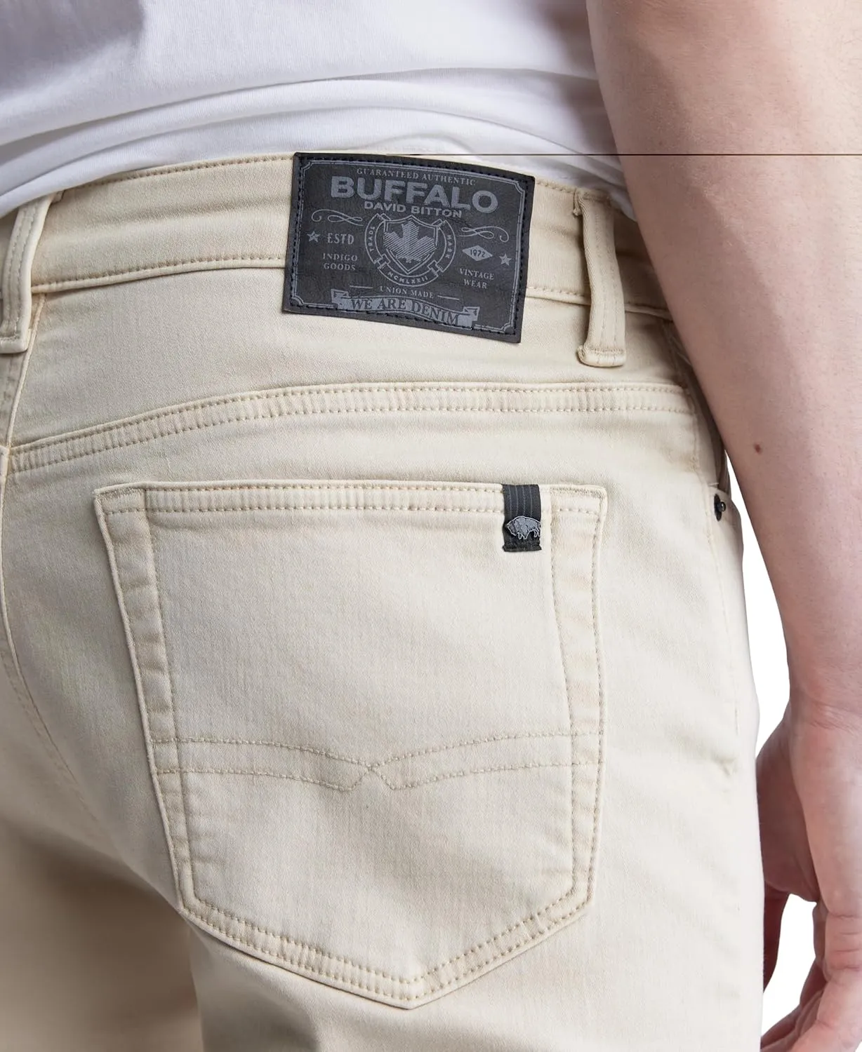 Buffalo David Bitton Men's Non-Denim Straight Leg Six French Terry Pants with Cotton Blend Stretch