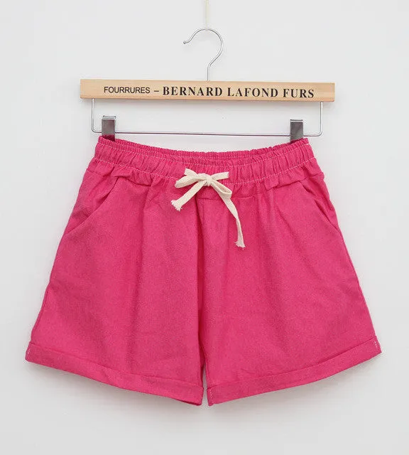 Candy Color Elastic With Belt  Short