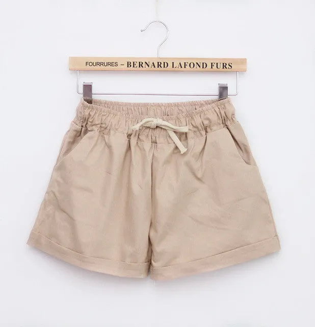 Candy Color Elastic With Belt  Short