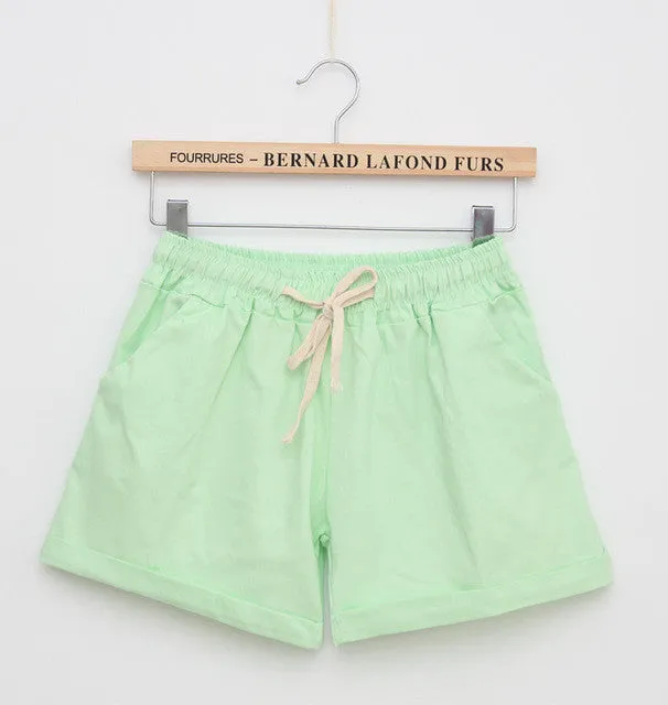 Candy Color Elastic With Belt  Short