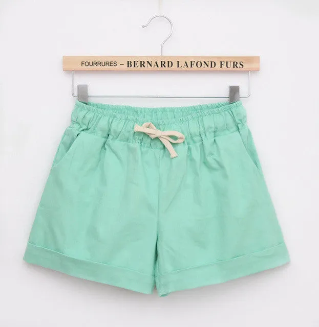 Candy Color Elastic With Belt  Short