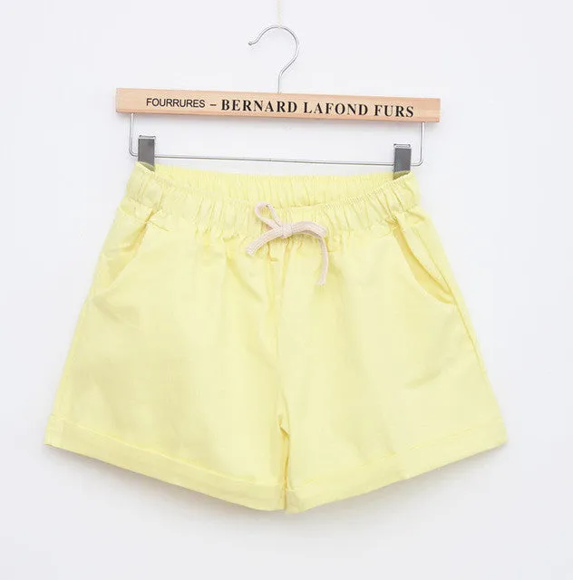 Candy Color Elastic With Belt  Short