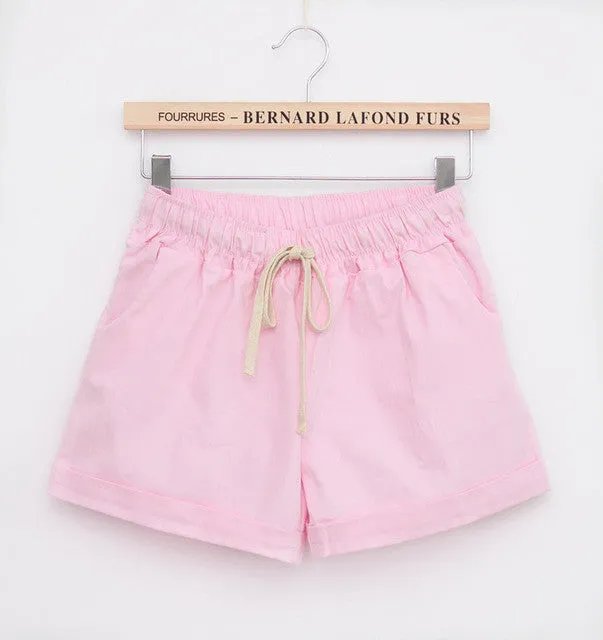 Candy Color Elastic With Belt  Short