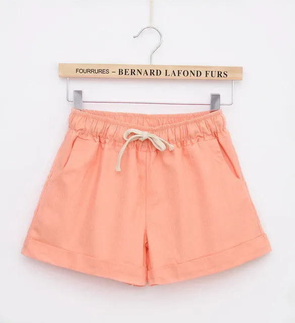 Candy Color Elastic With Belt  Short
