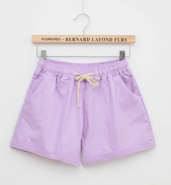 Candy Color Elastic With Belt  Short