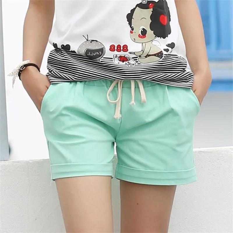 Candy Color Elastic With Belt  Short