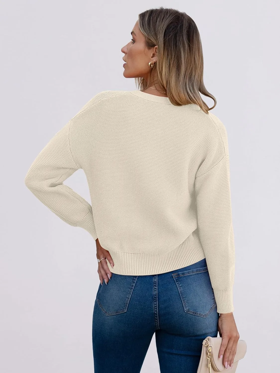 Caracilia Cardigan Sweaters for Women Cropped Open Front Tweed Knit Button Down Dressy Casual Jacket 2025 Spring Outwear