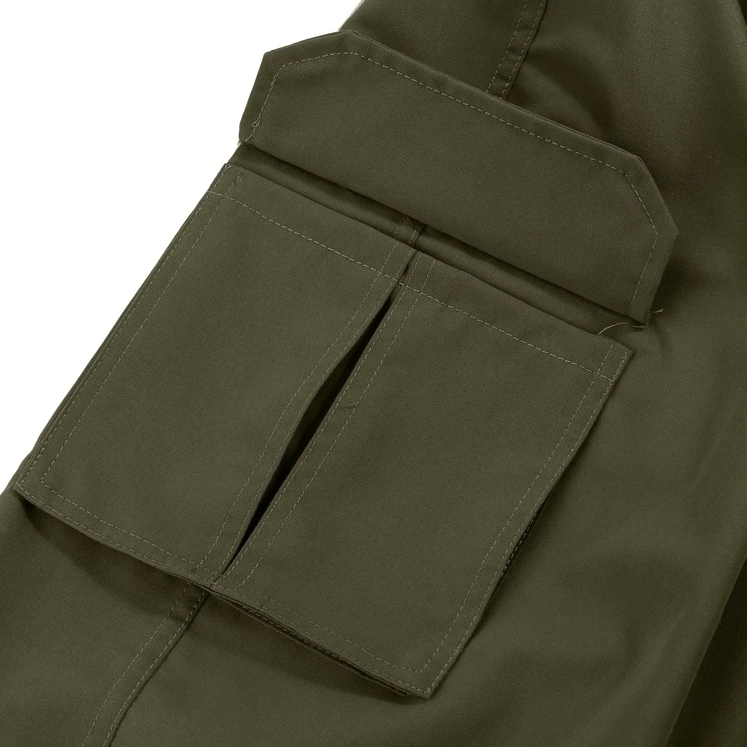 Cargo Pants for Men Slim Fit Plus Size Work Pants 3XL-5XL Stretch Casual Outdoor Hiking Pants Twill Denim Cargo Pants