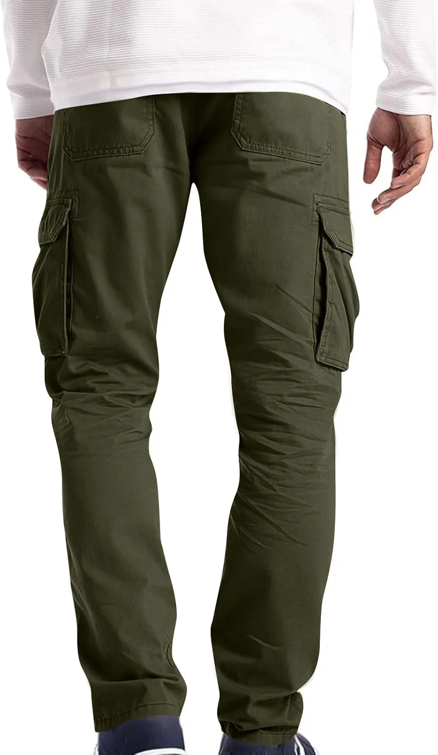 Cargo Pants for Men Slim Fit Plus Size Work Pants 3XL-5XL Stretch Casual Outdoor Hiking Pants Twill Denim Cargo Pants