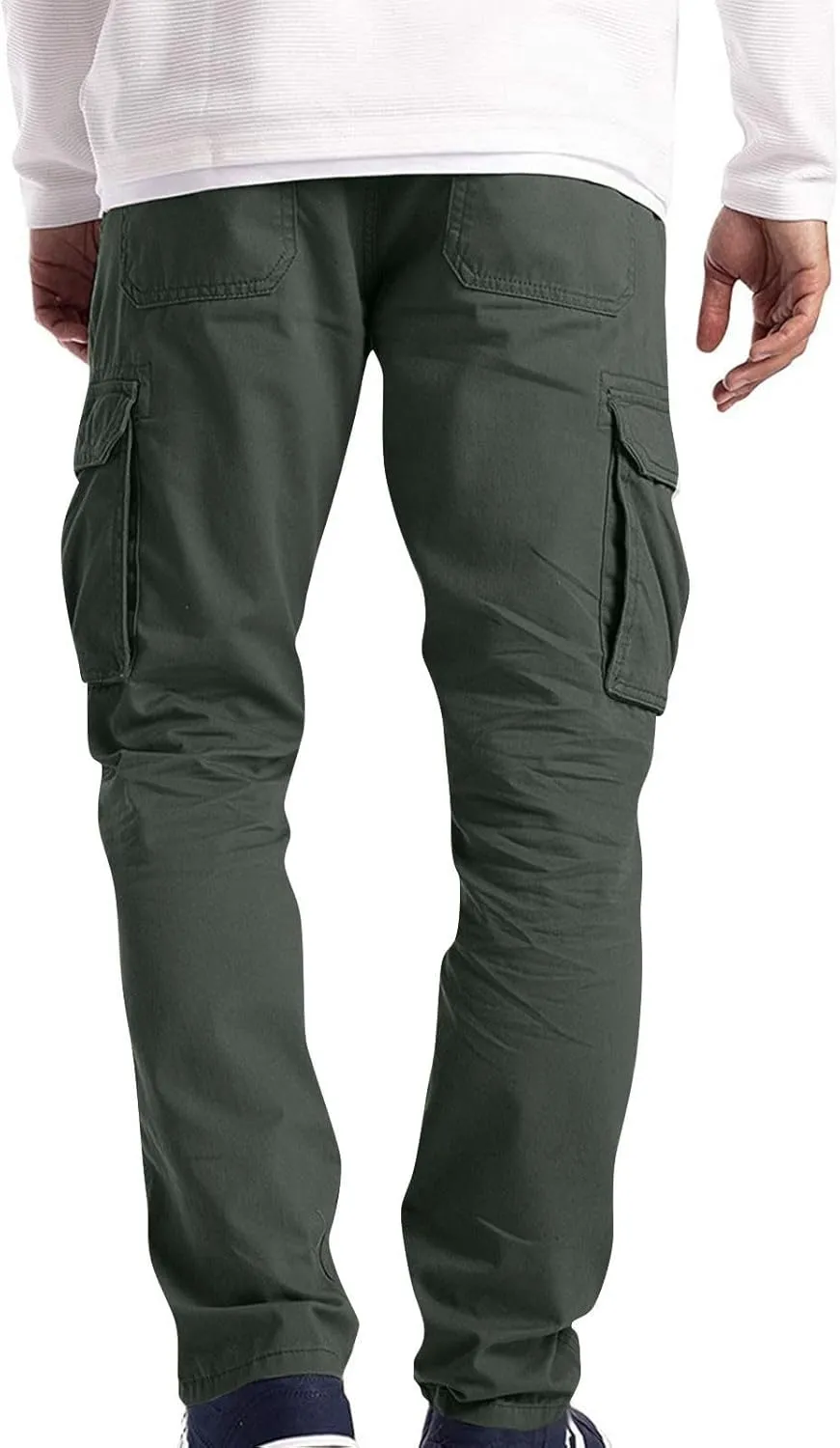 Cargo Pants for Men Slim Fit Plus Size Work Pants 3XL-5XL Stretch Casual Outdoor Hiking Pants Twill Denim Cargo Pants