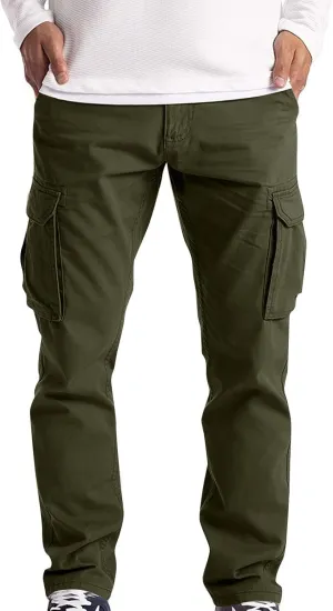 Cargo Pants for Men Slim Fit Plus Size Work Pants 3XL-5XL Stretch Casual Outdoor Hiking Pants Twill Denim Cargo Pants
