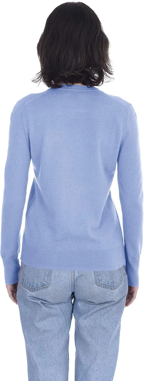 Cashmeren Womens Basic V-Neck Sweater 100% Pure Cashmere Long Sleeve Classic Pullover