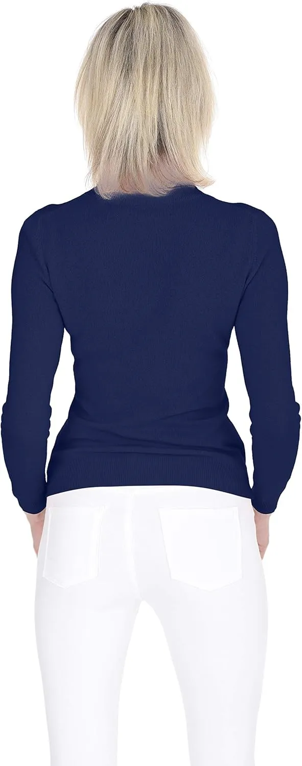 Cashmeren Womens Essential Knit Turtleneck Sweater 100% Merino Wool Long Sleeve Roll Neck Pullover