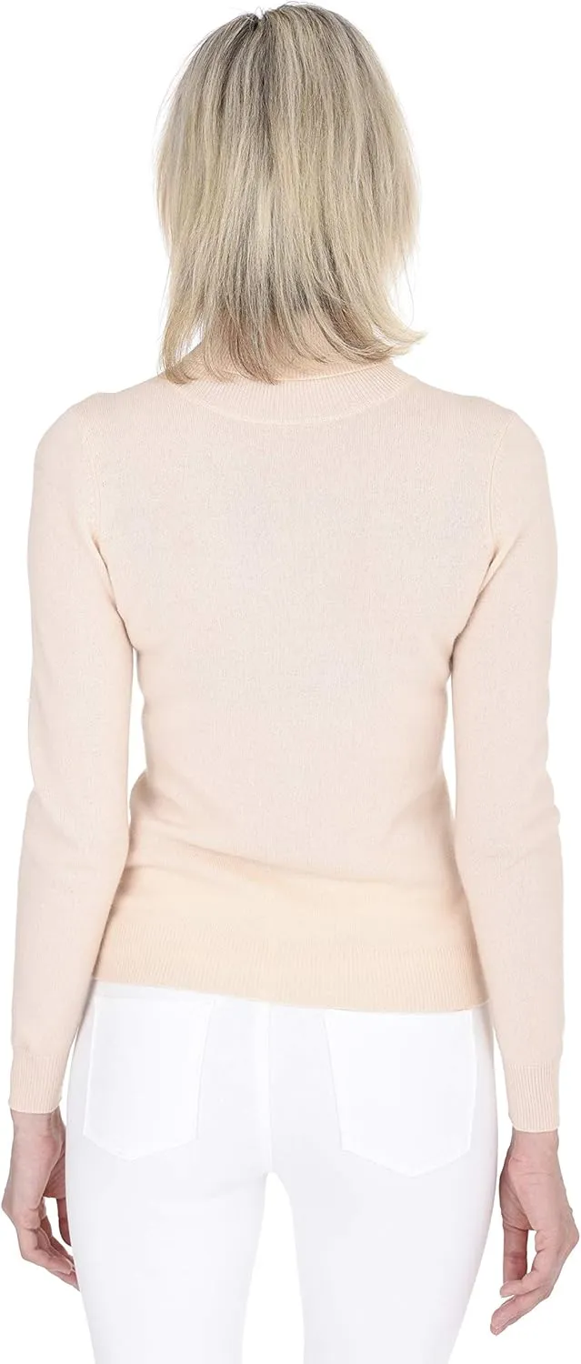 Cashmeren Womens Essential Knit Turtleneck Sweater 100% Merino Wool Long Sleeve Roll Neck Pullover