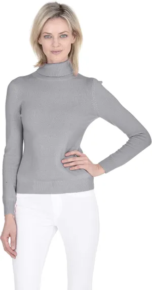 Cashmeren Womens Essential Knit Turtleneck Sweater 100% Merino Wool Long Sleeve Roll Neck Pullover