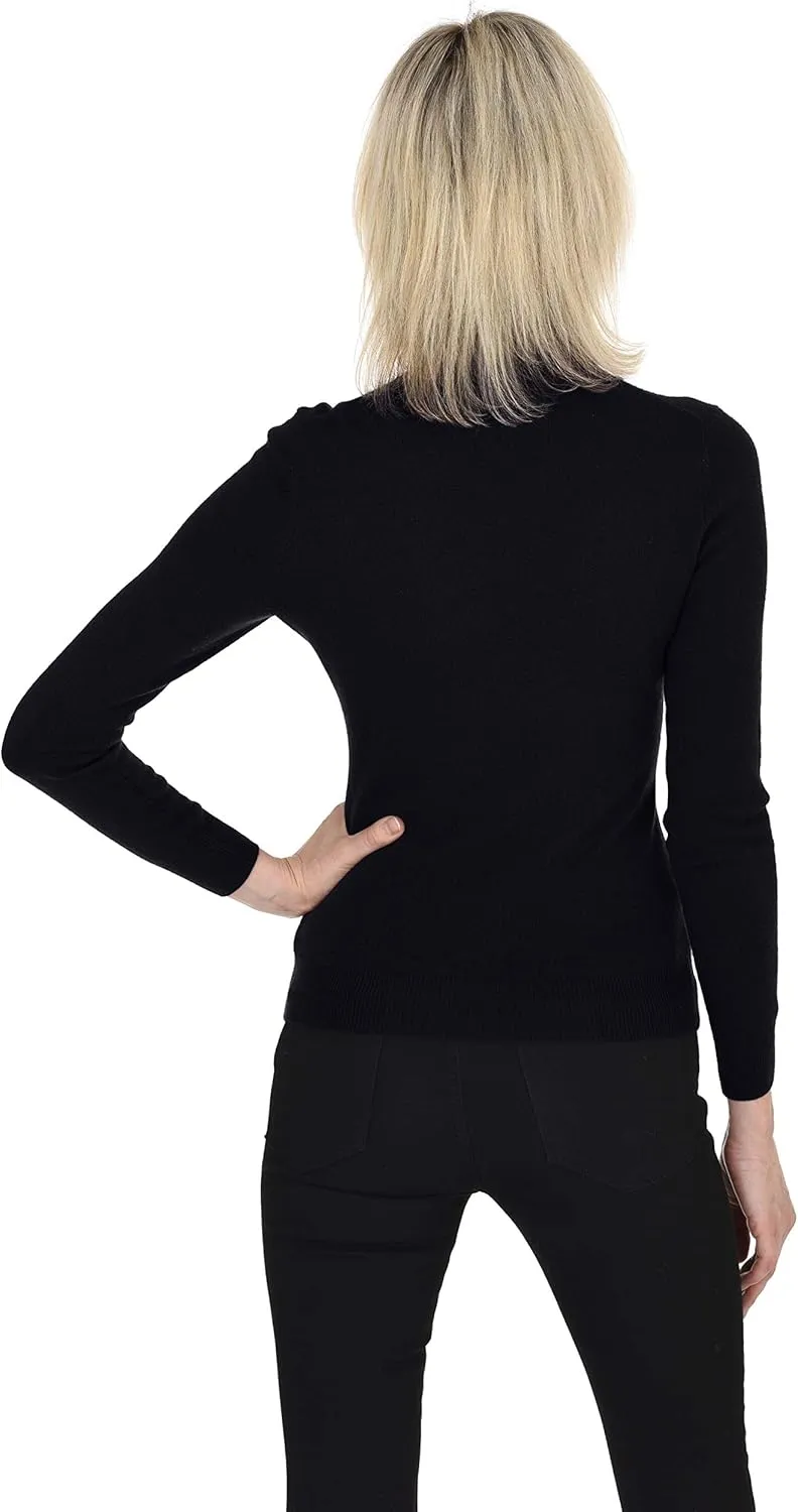 Cashmeren Womens Essential Knit Turtleneck Sweater 100% Merino Wool Long Sleeve Roll Neck Pullover
