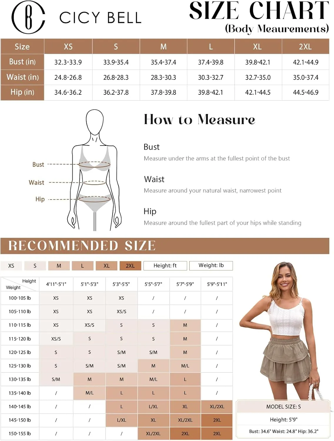 Cicy Bell Womens Lace Mini Skirt Summer Elastic High Waisted Cute Ruffle Layered Casual Swing Beach Skorts