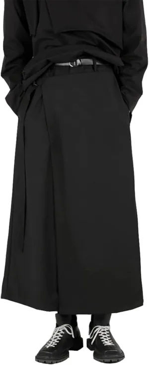 CLANMILUMS Men's Black Skirt Pants Casual Loose Harem Harajuku Kimono Trousers