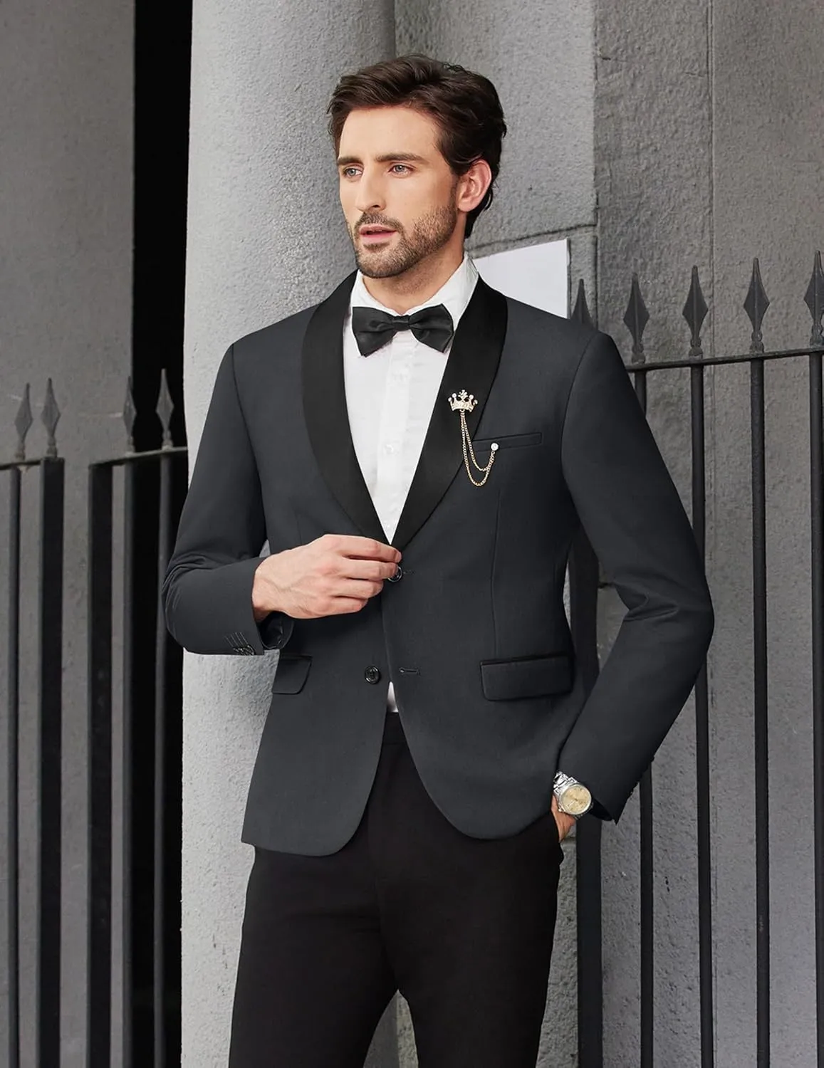 COOFANDY Men Tuxedo Jacket Slim Fit Blazer Suit Jacket Prom Dinner Party Wedding