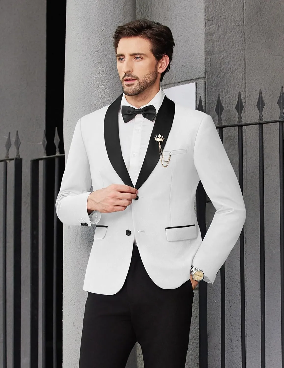 COOFANDY Men Tuxedo Jacket Slim Fit Blazer Suit Jacket Prom Dinner Party Wedding