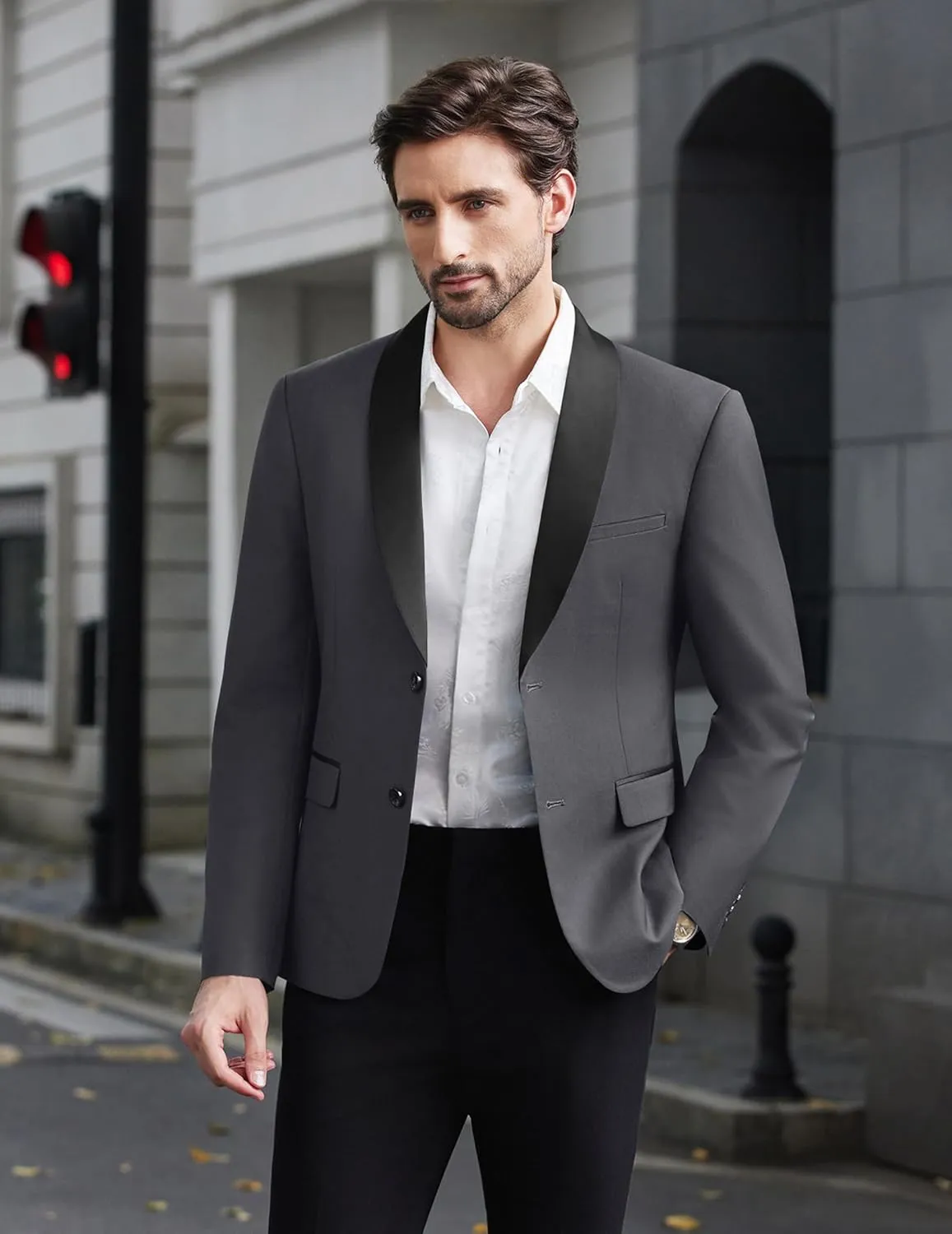 COOFANDY Men Tuxedo Jacket Slim Fit Blazer Suit Jacket Prom Dinner Party Wedding