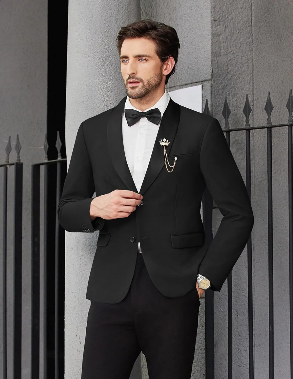 COOFANDY Men Tuxedo Jacket Slim Fit Blazer Suit Jacket Prom Dinner Party Wedding